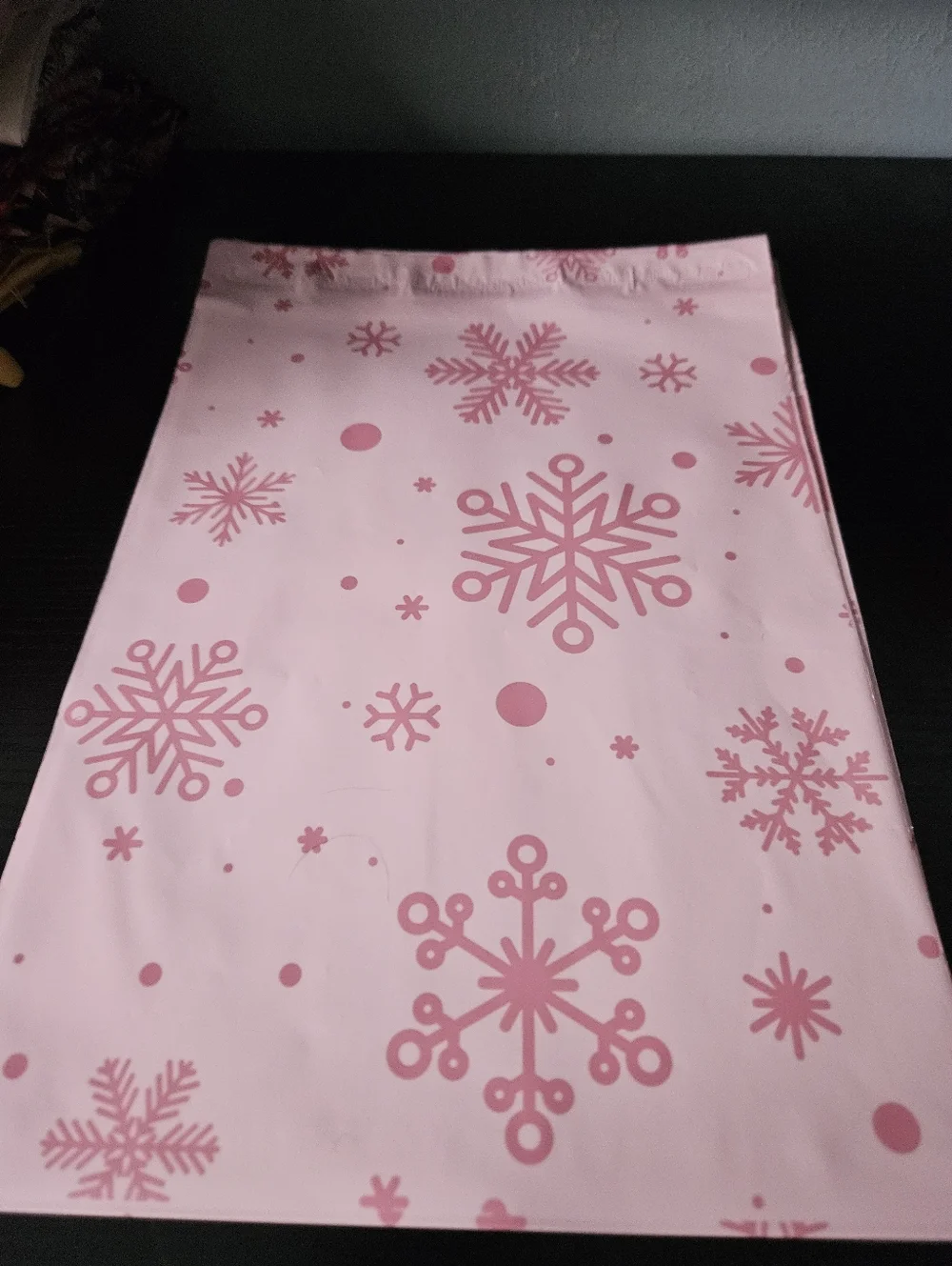 Pink Snowflake Polymailer Packages